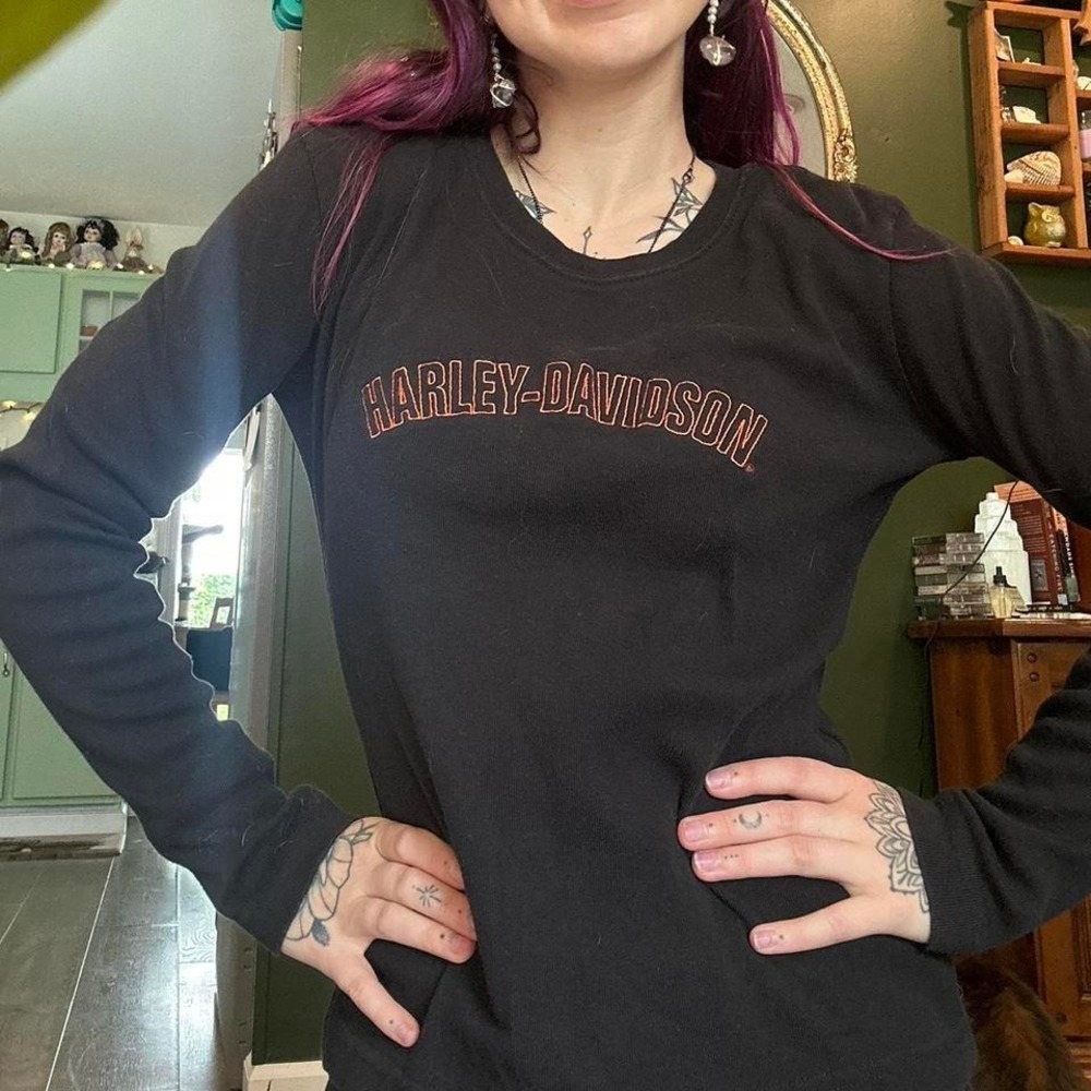Harley Davidson long sleeve tee #bikerstyle true vintage and y2k - Picture 2 of 7